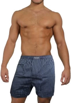3 Stück Herren Web Boxershorts Blau/Schwarz -Normani 111555
