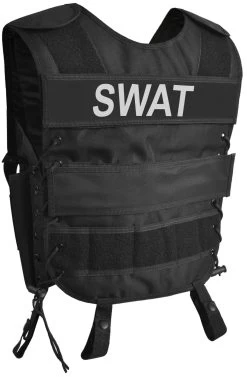SWAT / SECURITY / POLICE Kostüm Bestehend Aus Weste, Patch, Hose, Rechtem Beinholster, Cap Und Handschellen SWAT -Normani 112207