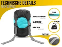 Ultralight-Schlafsack „Runty“ (RV Links) Petrol/Schwarz -Normani 113772
