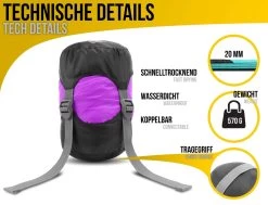 Ultralight-Schlafsack „Runty“ (RV Rechts) Lila/Schwarz -Normani 113803