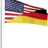 Fahnenmast 6,80 M Mit Flagge 90 Cm × 150 Cm Deutschland/USA -Normani 114023