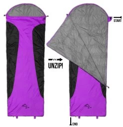 Ultralight-Schlafsack „Runty“ (RV Rechts) Lila/Schwarz -Normani 114922