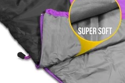 Ultralight-Schlafsack „Runty“ (RV Rechts) Lila/Schwarz -Normani 114924