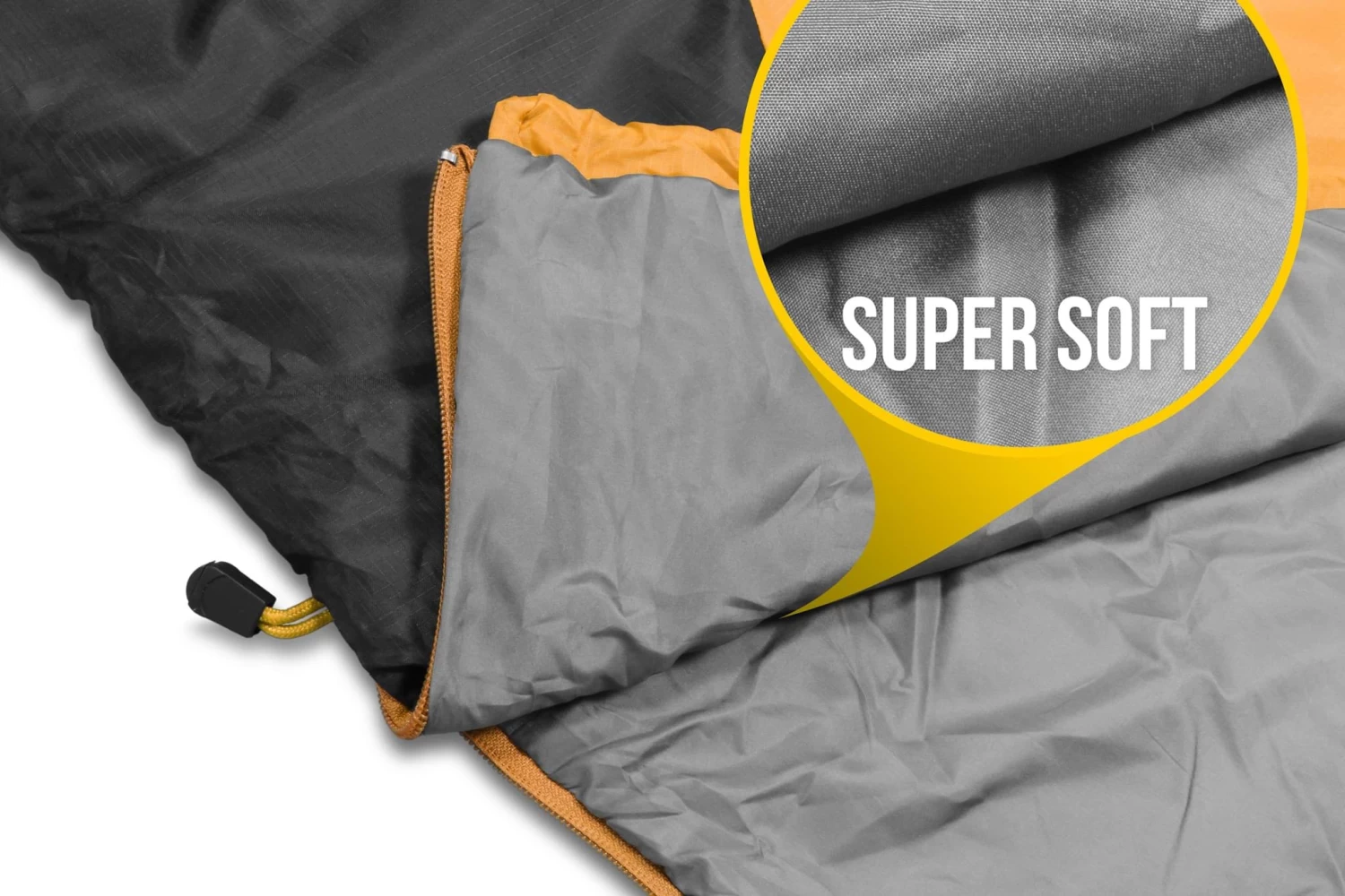 Ultralight-Schlafsack „Runty“ (RV Rechts) Orange/Schwarz 7 Ultralight-Schlafsack „Runty“ (RV Rechts) Orange/Schwarz – Bild 5