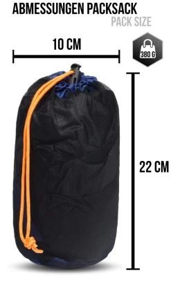 Schlafsack-Regenüberzug „SleeBag“ (RV Links) Navy/Schwarz -Normani 114963