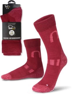 2 Paar Merinowollsocken Wander- Und Trekkingsocken „Melton“ Burgund -Normani 116231