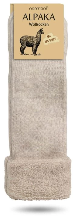 Alpaka-Wollsocken Mit ABS-Druck Natur -Normani 116289