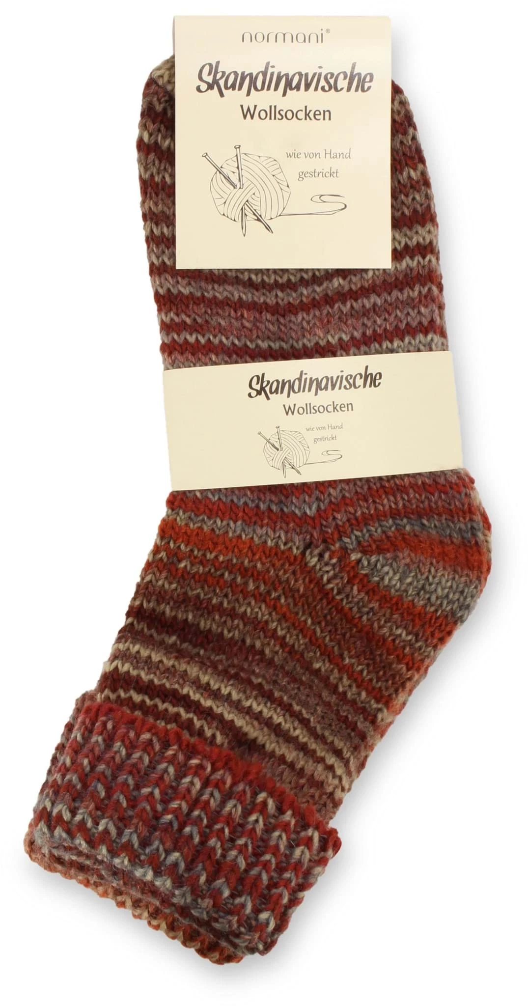 2 Paar Skandinavische Wollsocken Mit Umschlag Terracotta 4 2 Paar Skandinavische Wollsocken Mit Umschlag Terracotta – Bild 2