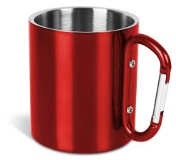 Edelstahl Tasse 330 Ml Mit Karabinerhaken „Wisconsin“ Rot -Normani 118046