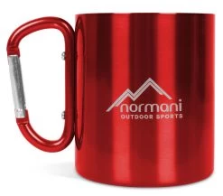 Edelstahl Tasse 330 Ml Mit Karabinerhaken „Wisconsin“ Rot -Normani 118047