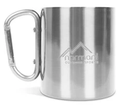 Edelstahl Tasse 330 Ml Mit Karabinerhaken „Wisconsin“ Silber 8 Edelstahl Tasse 330 Ml Mit Karabinerhaken „Wisconsin“ Silber -Normani 118050