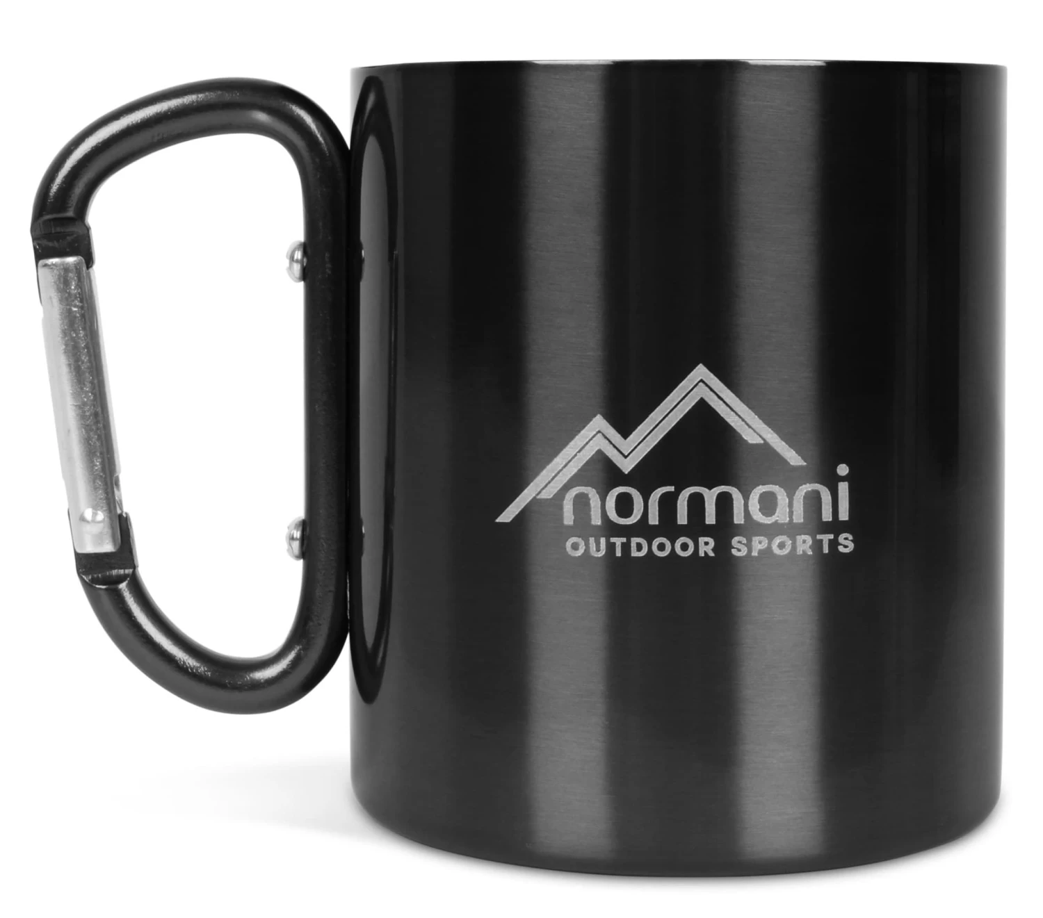 Edelstahl Tasse 330 Ml Mit Karabinerhaken „Wisconsin“ Schwarz 5 Edelstahl Tasse 330 Ml Mit Karabinerhaken „Wisconsin“ Schwarz – Bild 3