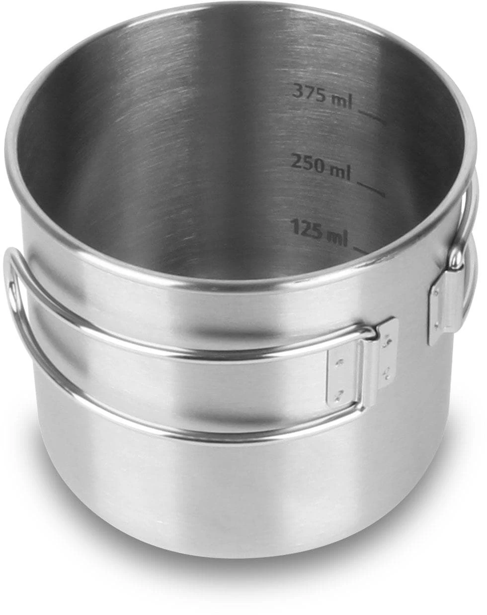 Edelstahltasse Mit Klappgriff „Colorado“ Silber 4 Edelstahltasse Mit Klappgriff „Colorado“ Silber – Bild 2