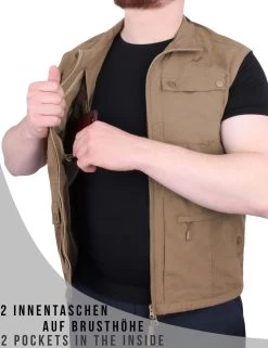 Herren Outdoor Weste „Kudu“ Khaki -Normani 118353