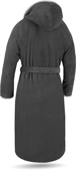 Unisex Baumwoll-Bademantel „Rob“ Schwarz/Grau 12 Unisex Baumwoll-Bademantel „Rob“ Schwarz/Grau -Normani 118502