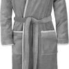 Unisex Baumwoll-Bademantel „Rob“ Grau/Hellgrau -Normani 118546