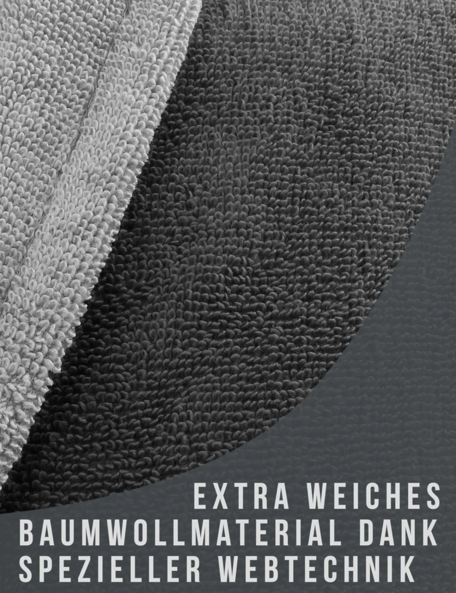 Unisex Baumwoll-Bademantel „Rob“ Schwarz/Grau 6 Unisex Baumwoll-Bademantel „Rob“ Schwarz/Grau – Bild 4