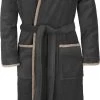 Unisex Baumwoll-Bademantel „Rob“ Schwarz/Beige
