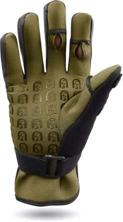 Neopren-Anglerhandschuhe „Catcher“ Schwarz/Oliv -Normani 118989