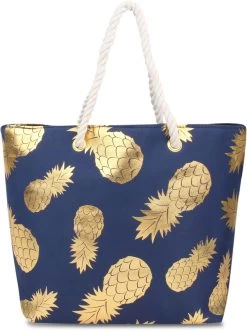 Bequeme Sommer-Umhängetasche, Strandtasche Gold Pineapple