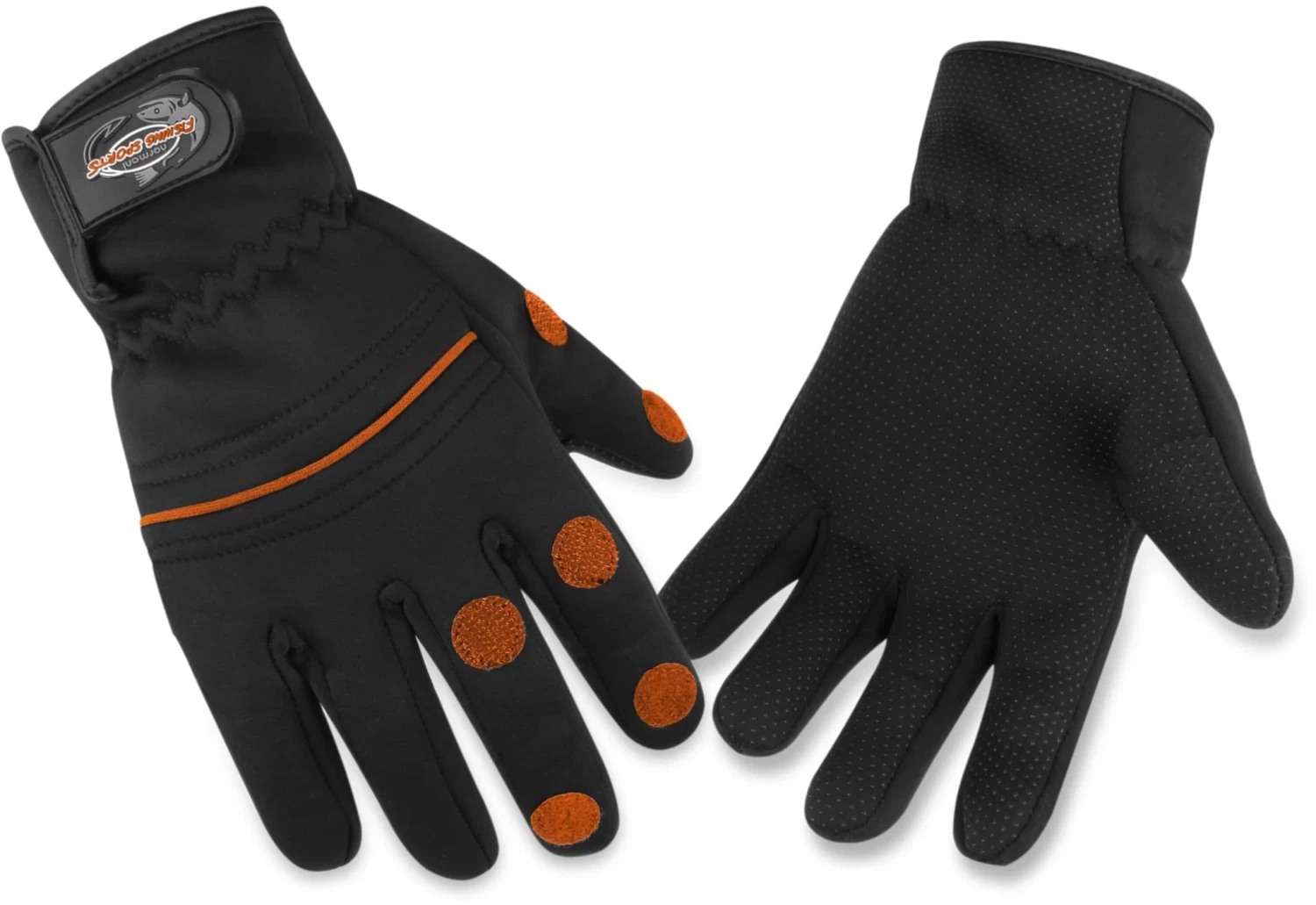 Anglerhandschuhe „Tarpune“ Schwarz/Orange 7 Anglerhandschuhe „Tarpune“ Schwarz/Orange – Bild 5