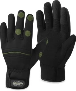 Anglerhandschuhe „Tarpune“ Schwarz/Oliv
