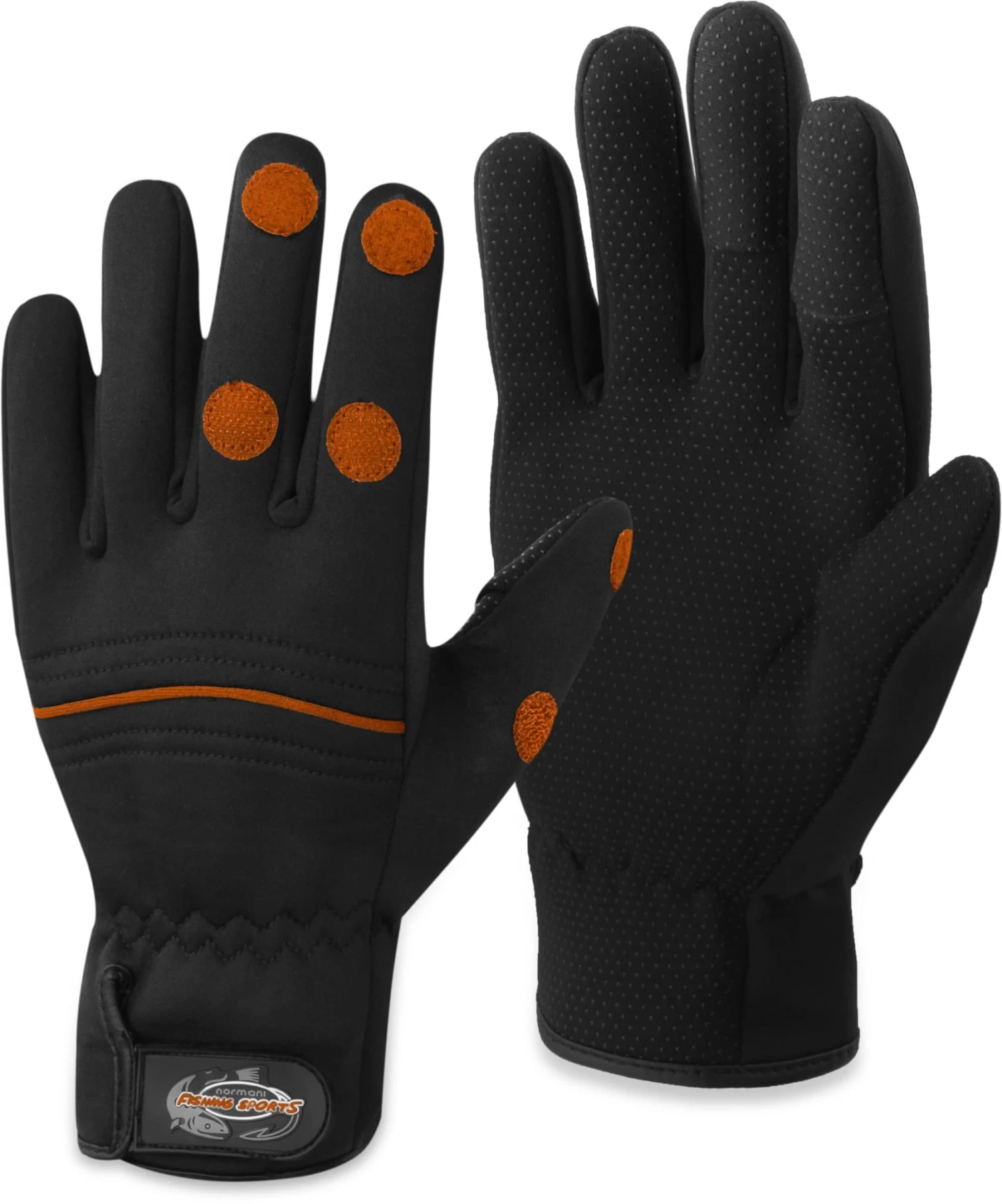 Anglerhandschuhe „Tarpune“ Schwarz/Orange 3 Anglerhandschuhe „Tarpune“ Schwarz/Orange