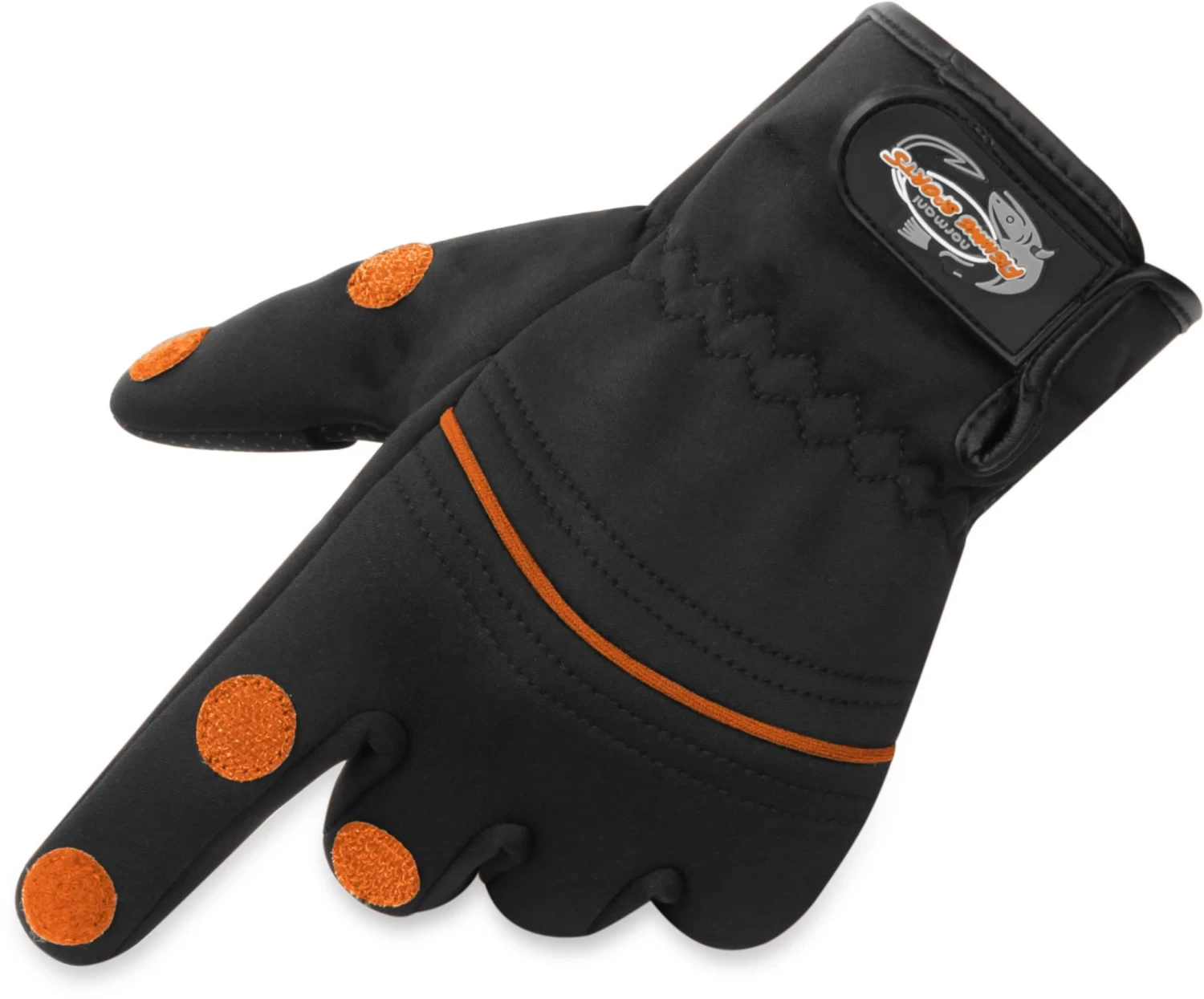 Anglerhandschuhe „Tarpune“ Schwarz/Orange 8 Anglerhandschuhe „Tarpune“ Schwarz/Orange – Bild 6
