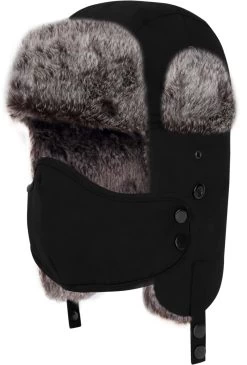 Canvas Tschapka Mit Maske „Juneau“ Schwarz