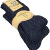 2 Paar Norweger-ABS-Socken Mit Schafwolle Blaumelange