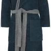 Unisex Baumwoll Bademantel Mit Kapuze „Izmit“ Marine/Grau