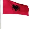 Fahnenmast 7,50 M Mit Flagge 90 Cm × 150 Cm Albanien -Normani 122798
