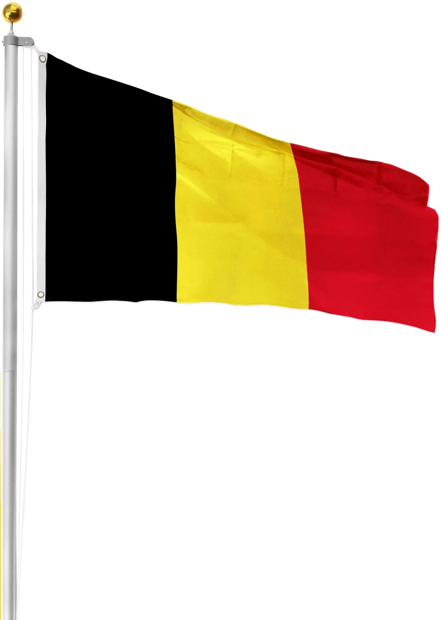 Fahnenmast 6,50 M Mit Flagge 90 Cm × 150 Cm Belgien 3 Fahnenmast 6,50 M Mit Flagge 90 Cm × 150 Cm Belgien