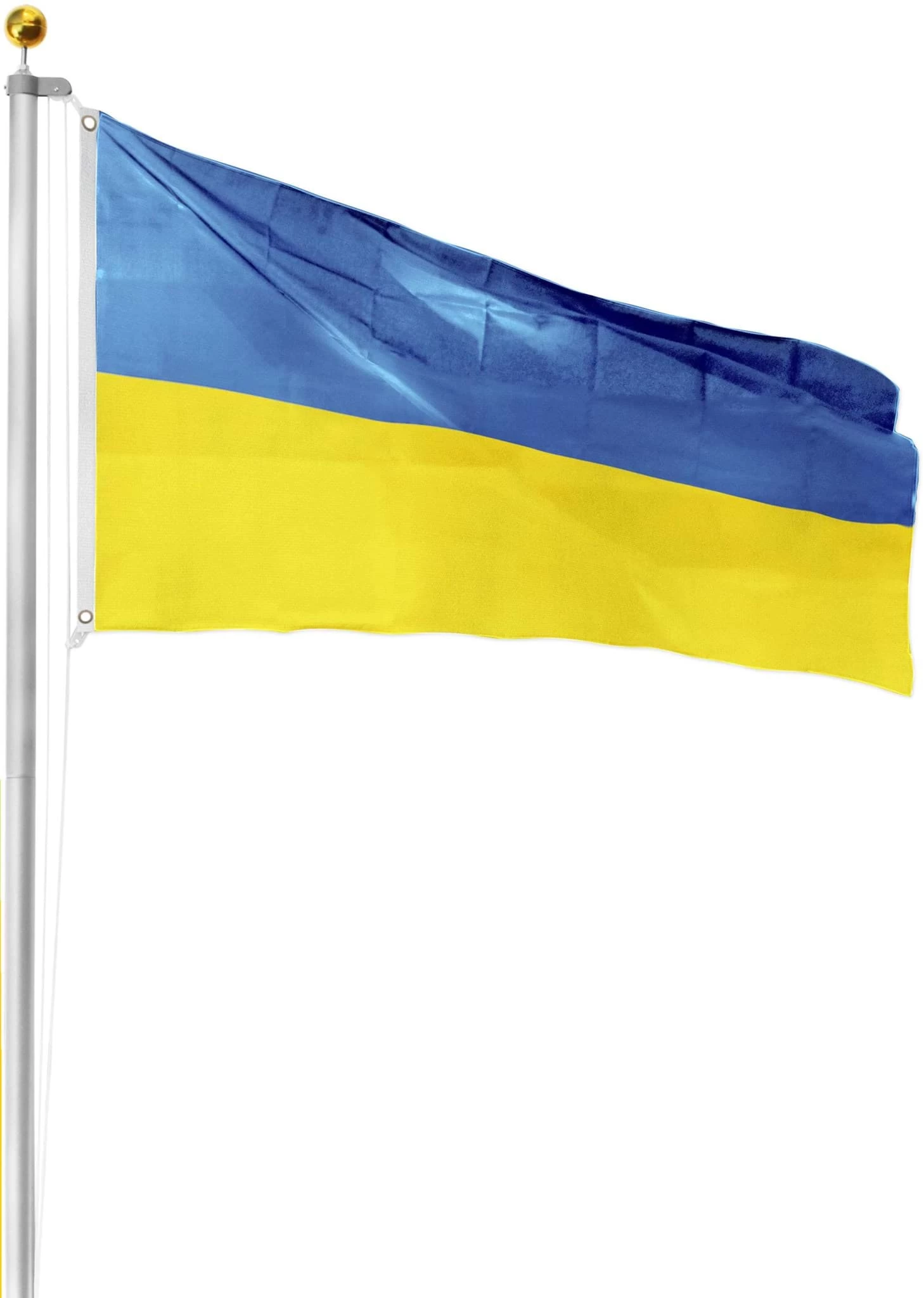 Fahnenmast 6,20 M Mit Flagge 90 Cm × 150 Cm Ukraine 3 Fahnenmast 6,20 M Mit Flagge 90 Cm × 150 Cm Ukraine