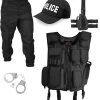 SWAT / SECURITY / POLICE Kostüm Bestehend Aus Weste, Patch, Hose, Rechtem Beinholster, Cap Und Handschellen POLICE 2 SWAT / SECURITY / POLICE Kostüm Bestehend Aus Weste, Patch, Hose, Rechtem Beinholster, Cap Und Handschellen POLICE -Normani 122941