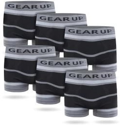 6 Stück Herren Retropants Mikrofaser-Boxershorts Schwarz Stripe