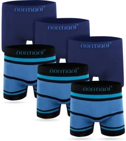 6 Paar Stück Mikrofaser Boxershorts Aus Nylon 3 X Blau / 3 X Blau-Hellblau