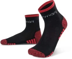 3 Paar Kurzschaft-Funktionssocken Mit Frotteesohle Schwarz/Rot