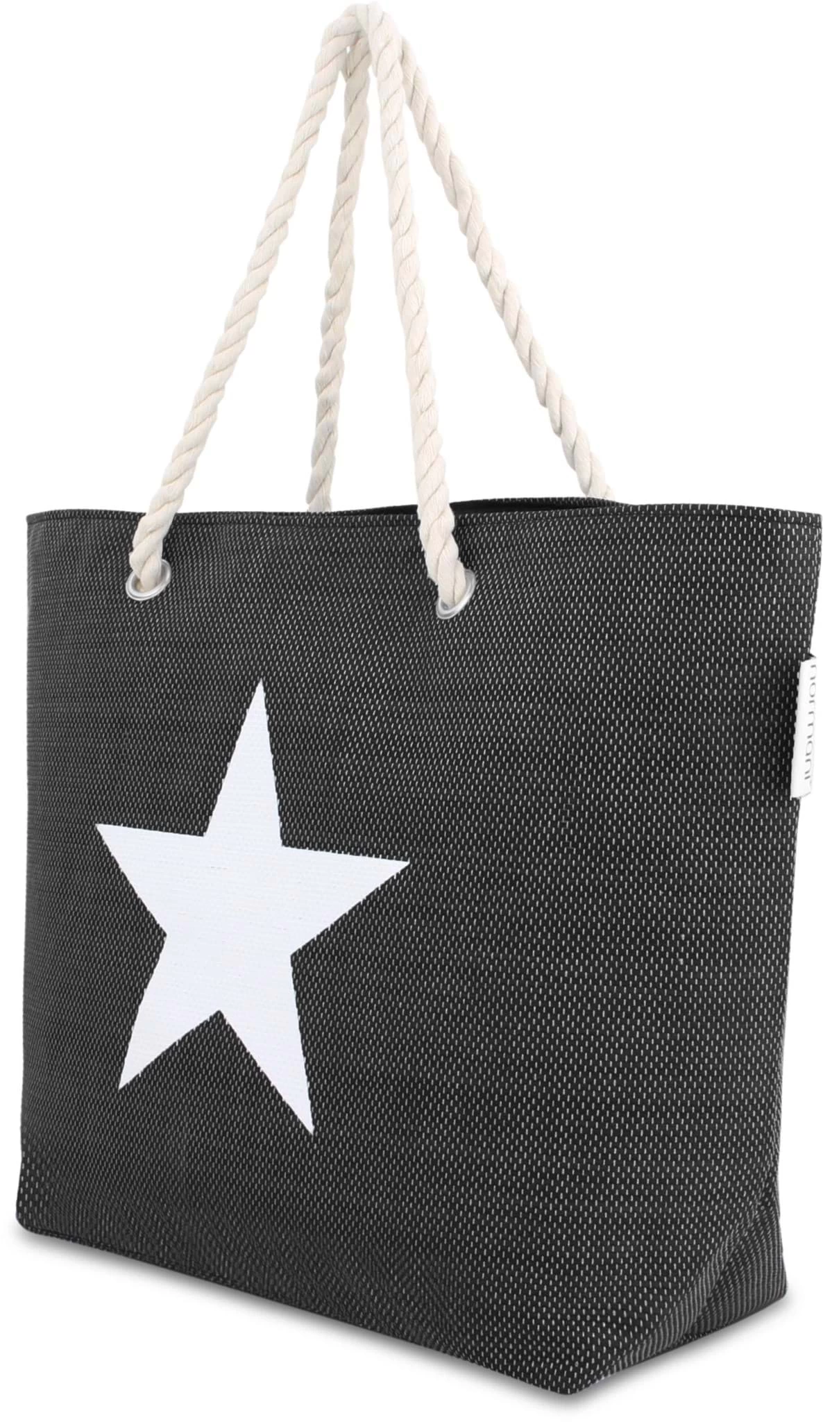 Bequeme Sommer-Umhängetasche, Strandtasche Star Black 4 Bequeme Sommer-Umhängetasche, Strandtasche Star Black – Bild 2