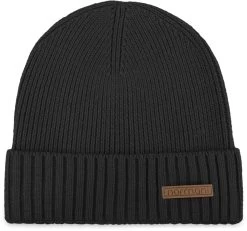 Winterset Aus Merinowolle Schal Und Mütze Glatt „Yuma“ Schwarz -Normani 124917