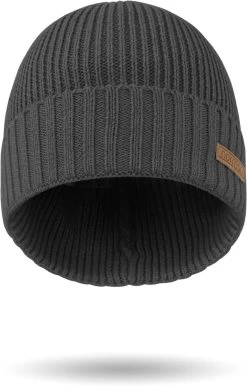 Winterset Aus Merinowolle Schal Und Mütze Glatt „Yuma“ Anthrazit -Normani 124932