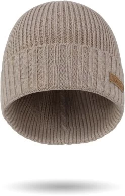 Merinowoll-Mütze „Yuma“ Glatt Beige -Normani 124934