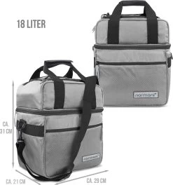 Isolierte Kühltasche Mit 2 Fächern „Astana“ 18 L Grau -Normani 124987