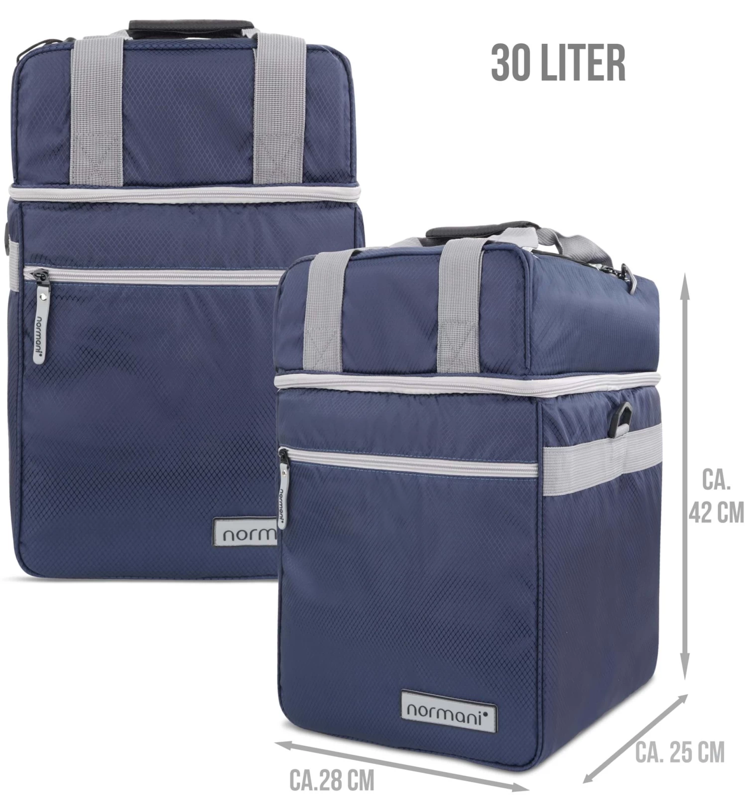 Isolierte Kühltasche Mit 2 Fächern „Astana“ 30 L Navy 4 Isolierte Kühltasche Mit 2 Fächern „Astana“ 30 L Navy – Bild 2
