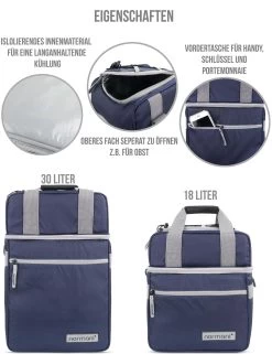 Isolierte Kühltasche Mit 2 Fächern „Astana“ 30 L Navy 8 Isolierte Kühltasche Mit 2 Fächern „Astana“ 30 L Navy -Normani 124999