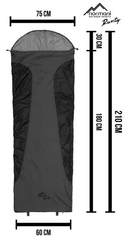 Ultralight-Schlafsack „Runty“ (RV Rechts) Grau/Schwarz 13 Ultralight-Schlafsack „Runty“ (RV Rechts) Grau/Schwarz -Normani 125023