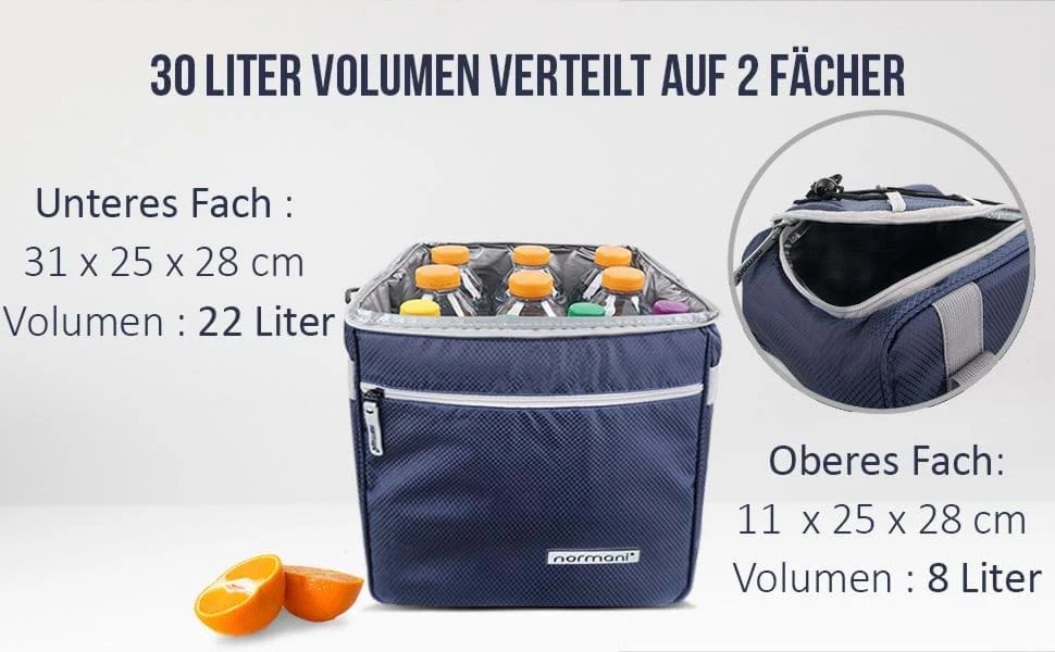 Isolierte Kühltasche Mit 2 Fächern „Astana“ 30 L Navy 6 Isolierte Kühltasche Mit 2 Fächern „Astana“ 30 L Navy – Bild 4