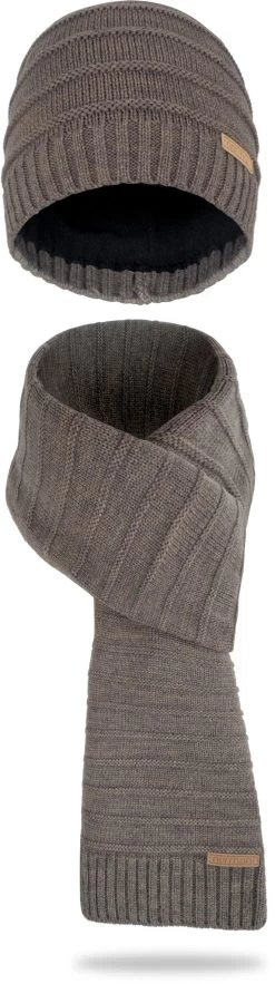 Set Aus Wintermütze Und Winterschal Yonce Beige