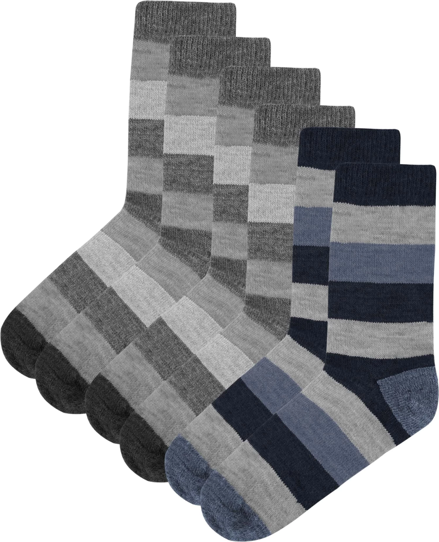 6 Paar Alpakasocken Breitgestreift Anthrazit/Anthrazit/Marine 9 6 Paar Alpakasocken Breitgestreift Anthrazit/Anthrazit/Marine – Bild 7