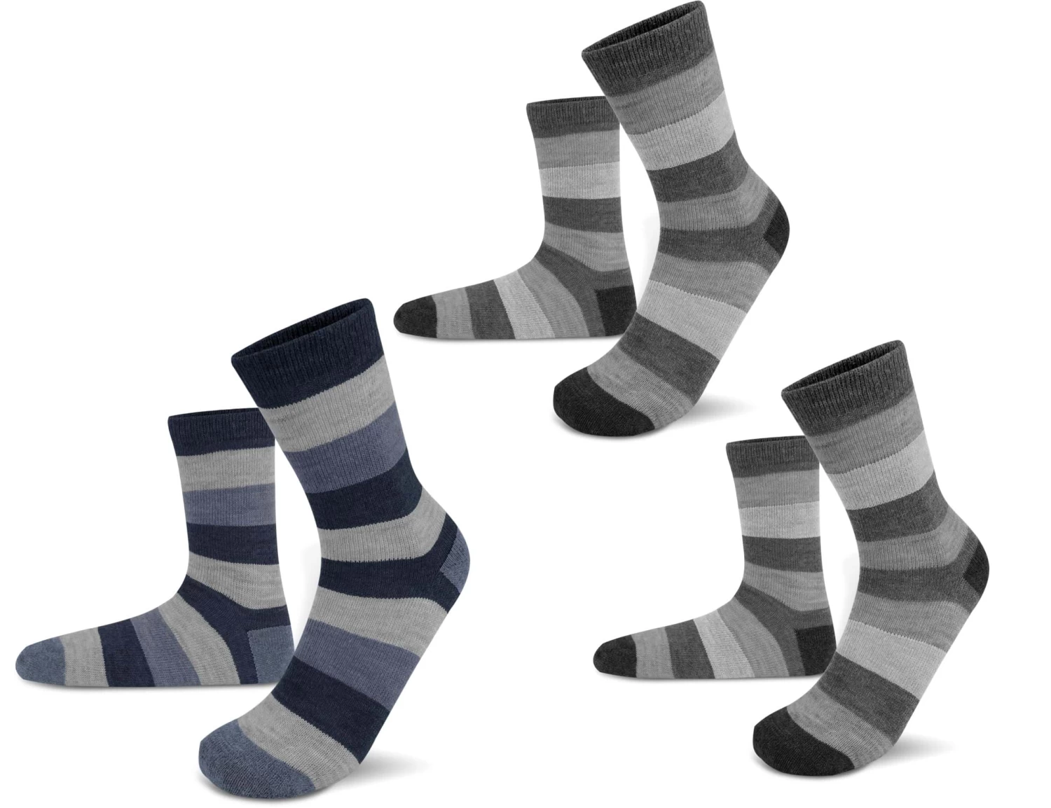6 Paar Alpakasocken Breitgestreift Anthrazit/Anthrazit/Marine 3 6 Paar Alpakasocken Breitgestreift Anthrazit/Anthrazit/Marine